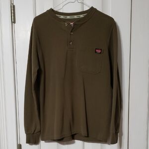 Wrangler Workwear Brown Thermal Weave Shirt Men's Small